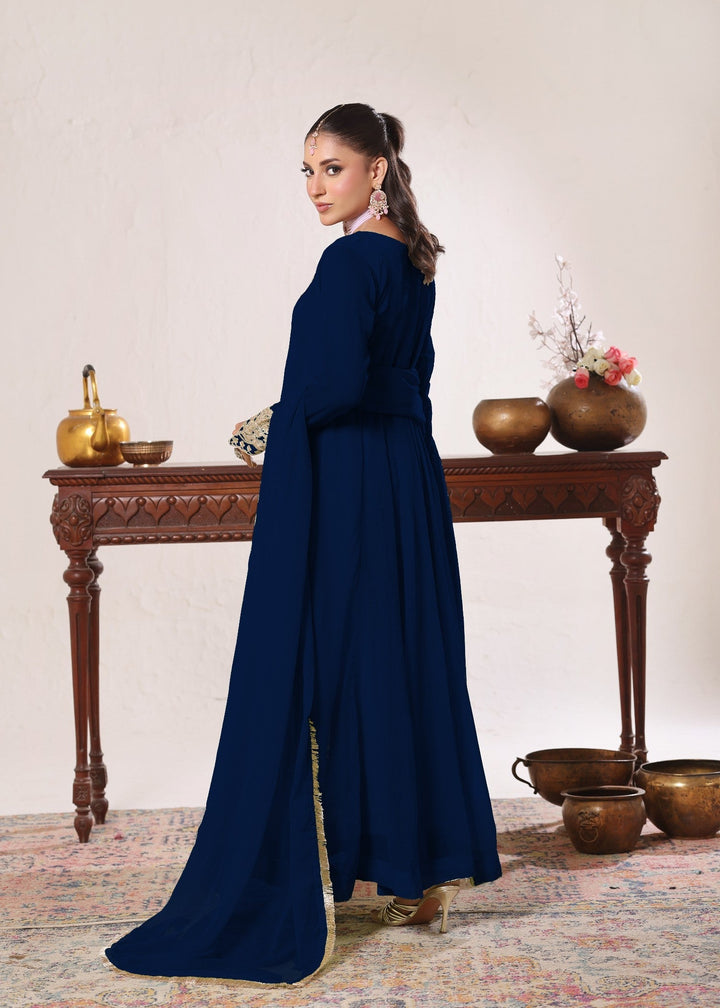 Abaan Zohan RTW Embroidered Chiffon 3 Piece Suit Nelofer Peacock Festive Collection