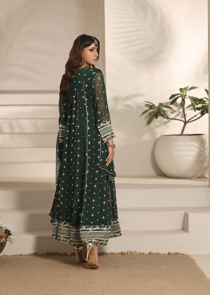 Abaan Zohan RTW Embroidered Chiffon 3 Piece Suit Aurora Green Festive Collection