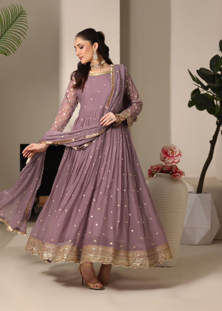 Abaan Zohan RTW Embroidered Chiffon 3 Piece Suit Bahar Lilac Festive Collection