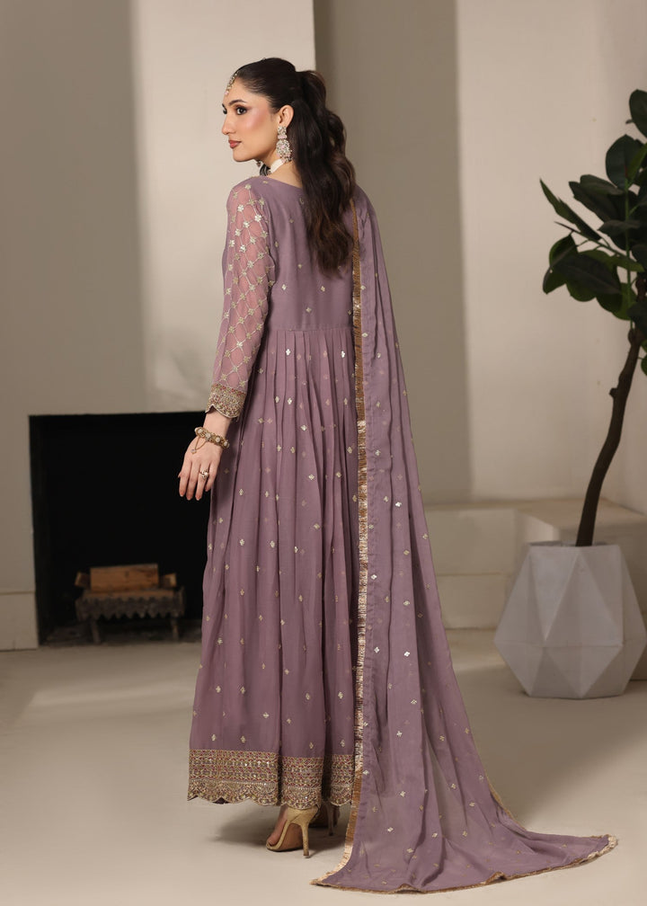 Abaan Zohan RTW Embroidered Chiffon 3 Piece Suit Bahar Lilac Festive Collection