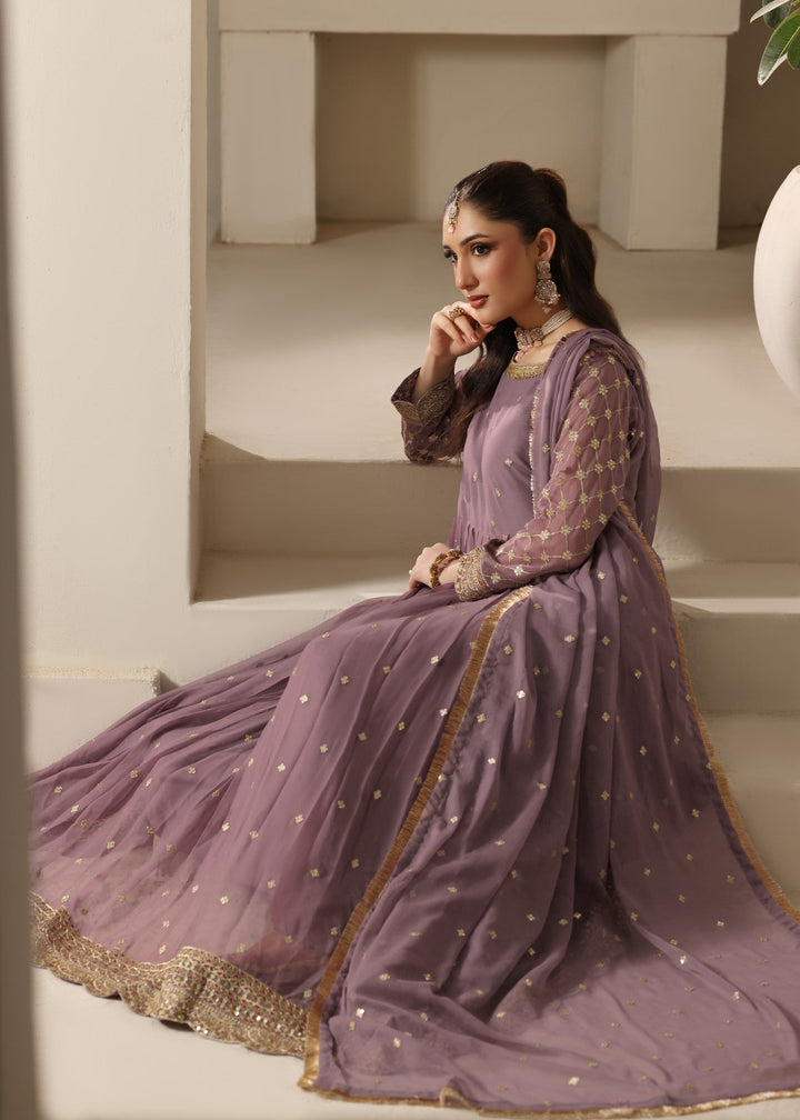 Abaan Zohan RTW Embroidered Chiffon 3 Piece Suit Bahar Lilac Festive Collection