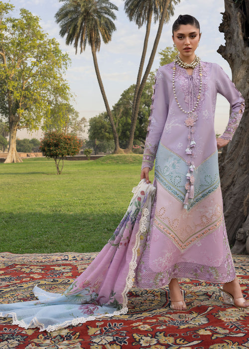 Bloom by Saira Shakira Unstitched Embroidered Lawn 3 Piece Suit SSR26ULB AVA-01B - Eid Collection