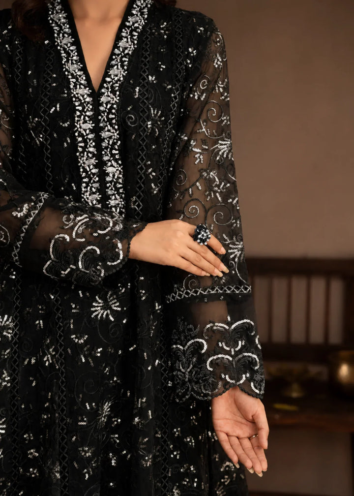Rang Nirala by Manahils RTW Hand work Chiffon 3 Piece Suit K-151-BLACK Festive Collection