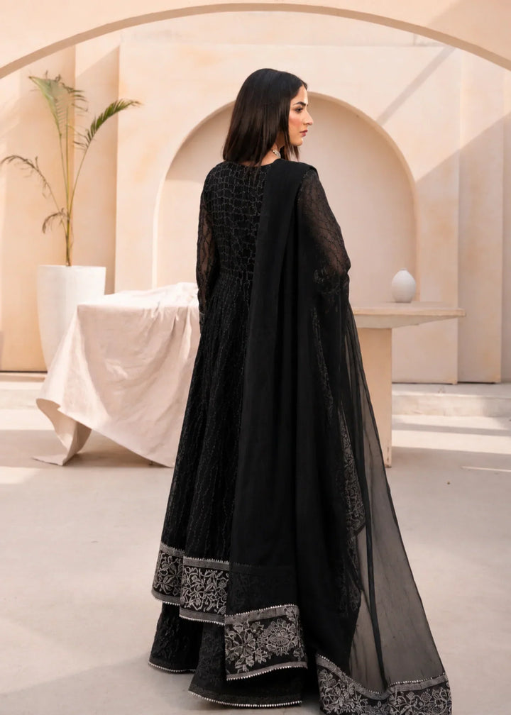 Banno by Manahils RTW Hand work Organza 3 Piece Suit L-025-BLACK Festive Collection