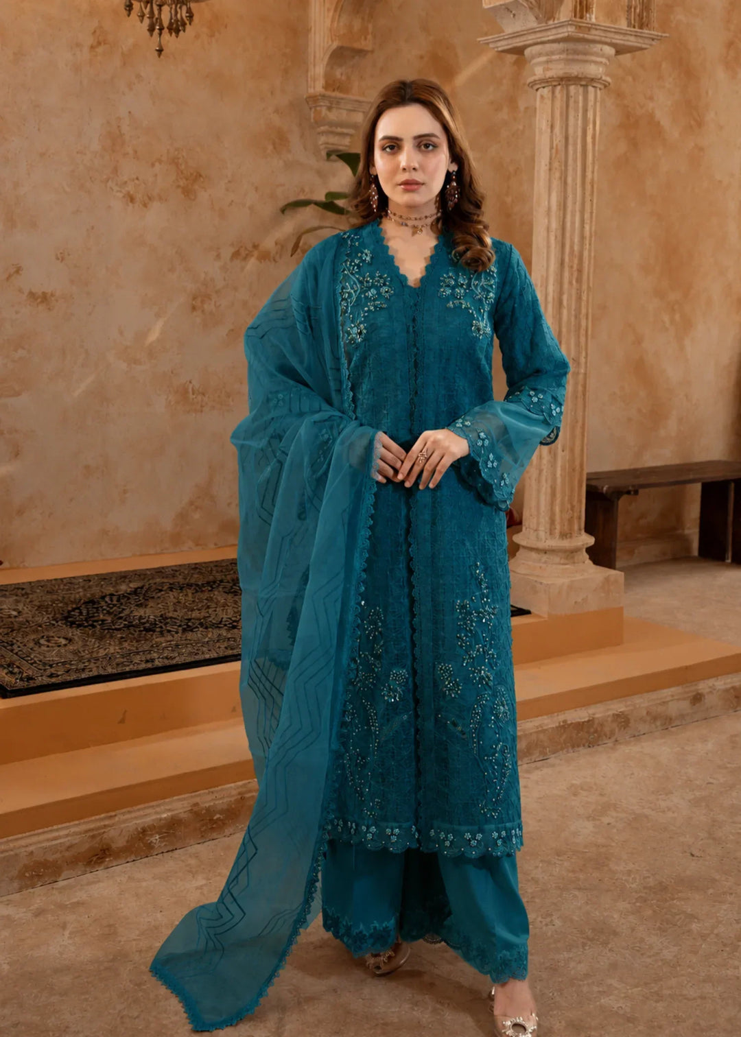 Rang Nirala by Manahils RTW Hand work Organza 3 Piece Suit 181-Bondi Festive Collection