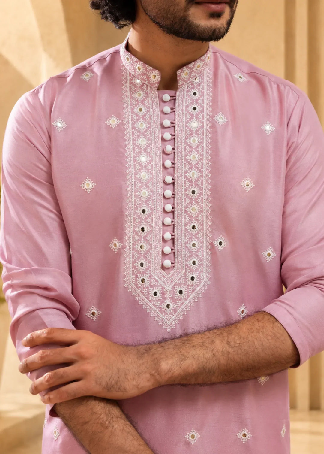 TGM Mens RTW Chikankari Chikankari Kurta Pajama Suit Regal Rose Festive Collection