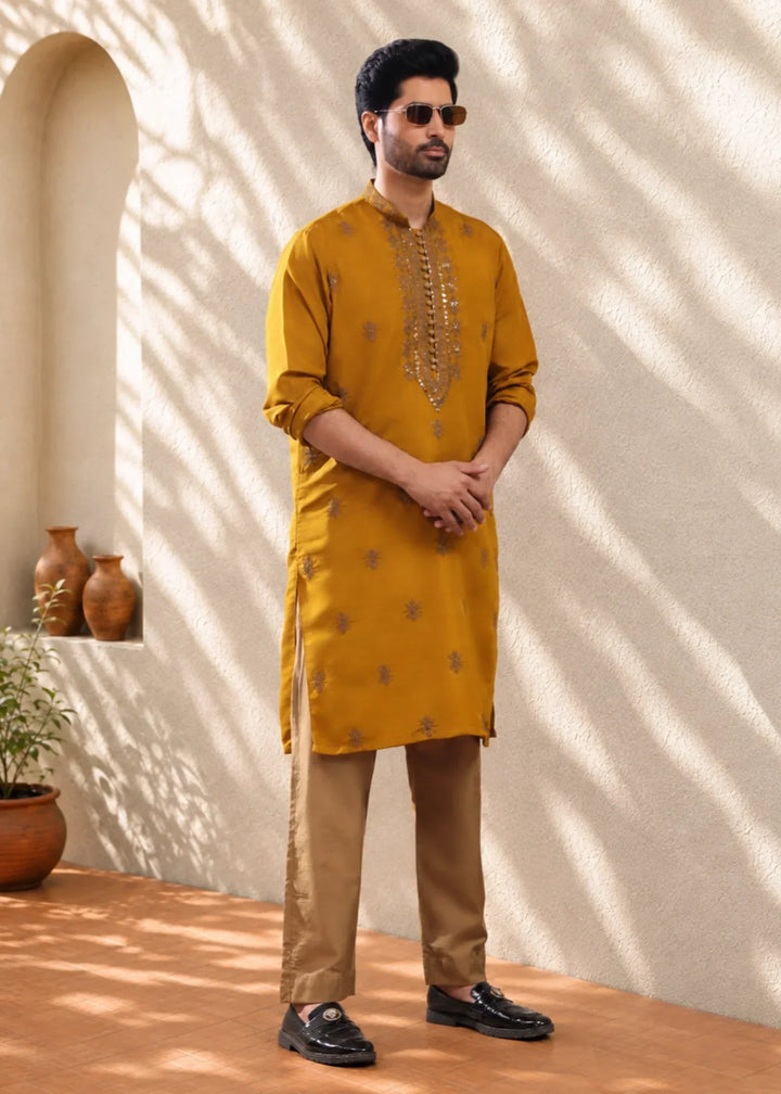 TGM Mens RTW Chikankari Chikankari Kurta Pajama Suit Aeron Copper Festive Collection
