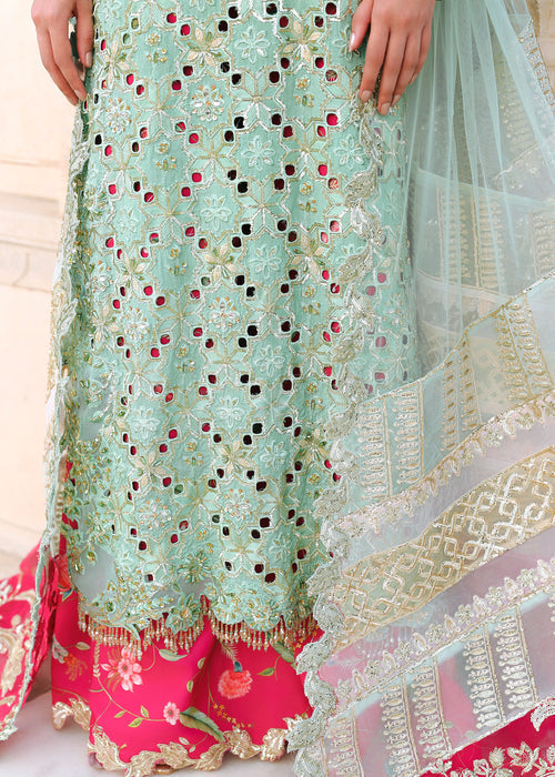 Saira Shakira Unstitched Embroidered Organza 3 Piece Suit SSR26UW Viola - Wedding Collection
