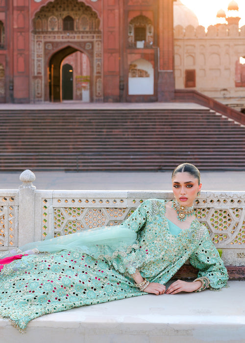 Saira Shakira Unstitched Embroidered Organza 3 Piece Suit SSR26UW Viola - Wedding Collection