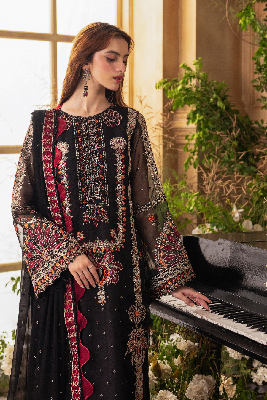 Zebtan Women Unstitched Embroidered Chiffon 3 Piece Suit ZC-03 Festive Collection