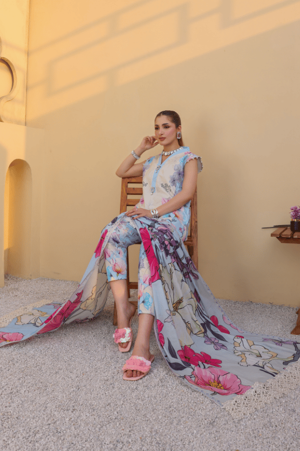 Summer Muse by Huma Gul Unstitched Printed Lawn 3 Piece Suit PETAL HG-804 - Casual Collection
