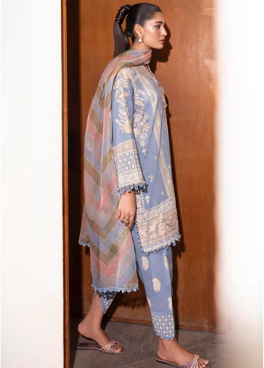 Muzlin By Sana Safinaz Embroidered Lawn Suits Unstitched 3 Piece SS23MZ 10B - Summer Collection