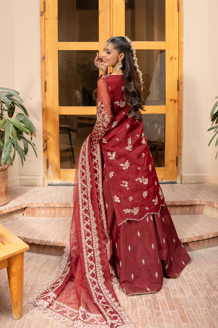 Zebtan Women Unstitched Embroidered Organza 3 Piece Suit MZ-04 Festive Collection