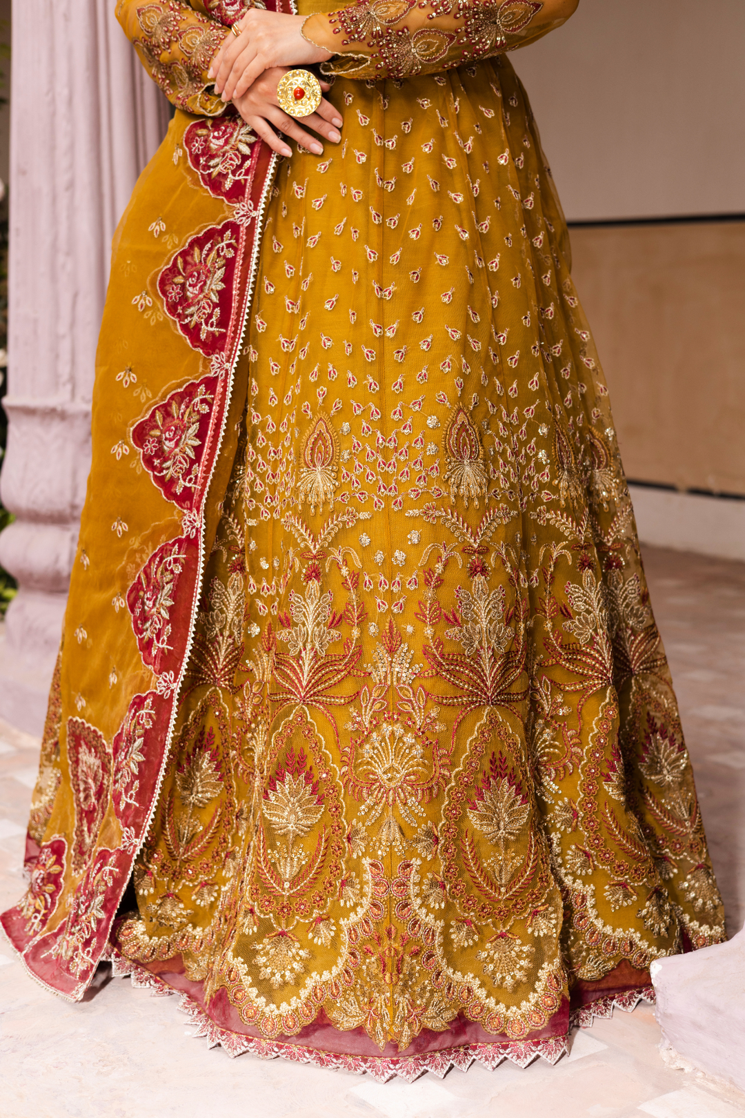 Waresha Women RTW Embroidered Organza 3 Piece Suit MW 06 - Festive Collection