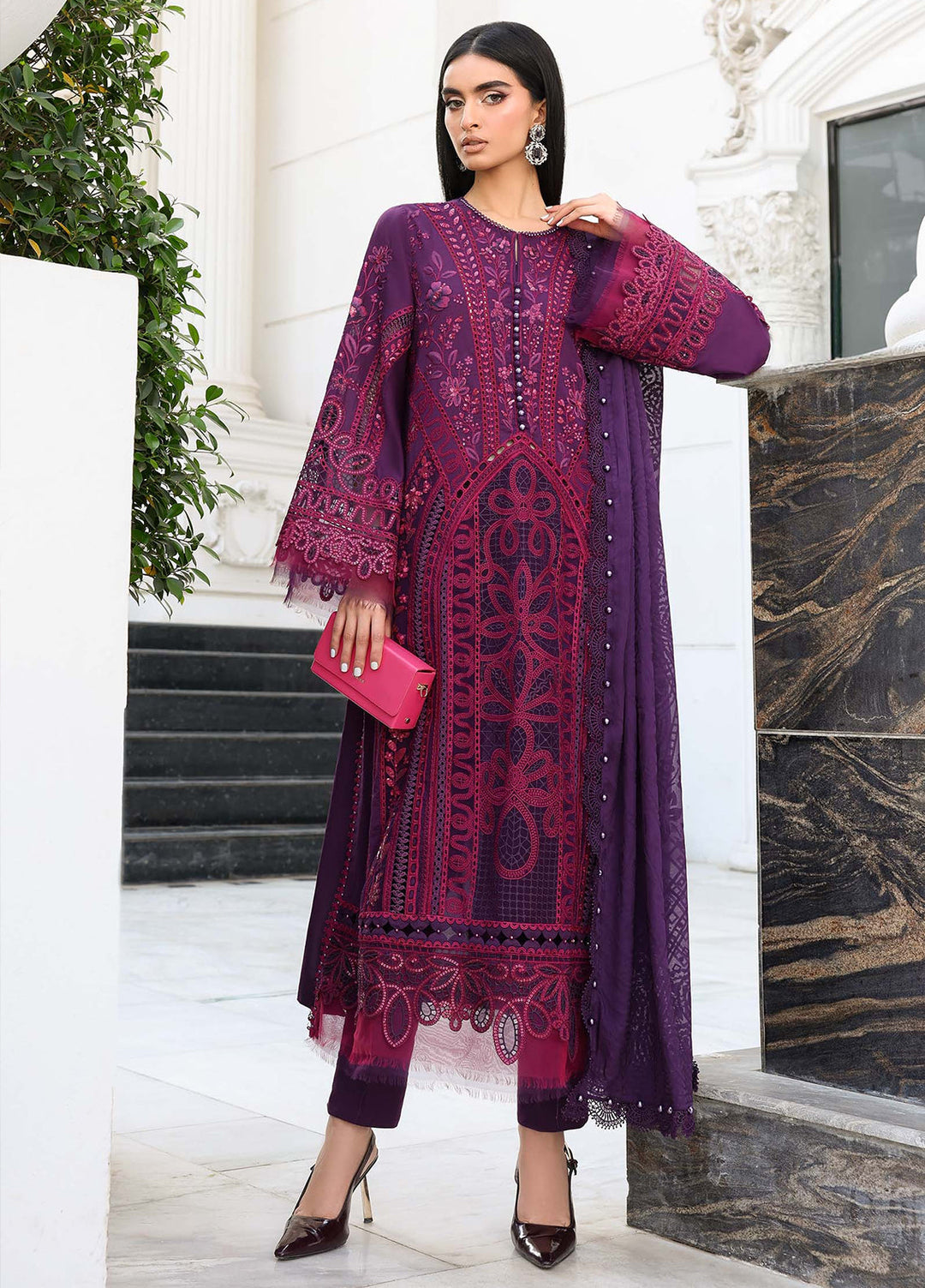 Maria B Unstitched Embroidered Lawn 3 Piece Suit MB26ULE D14 - Eid Collection