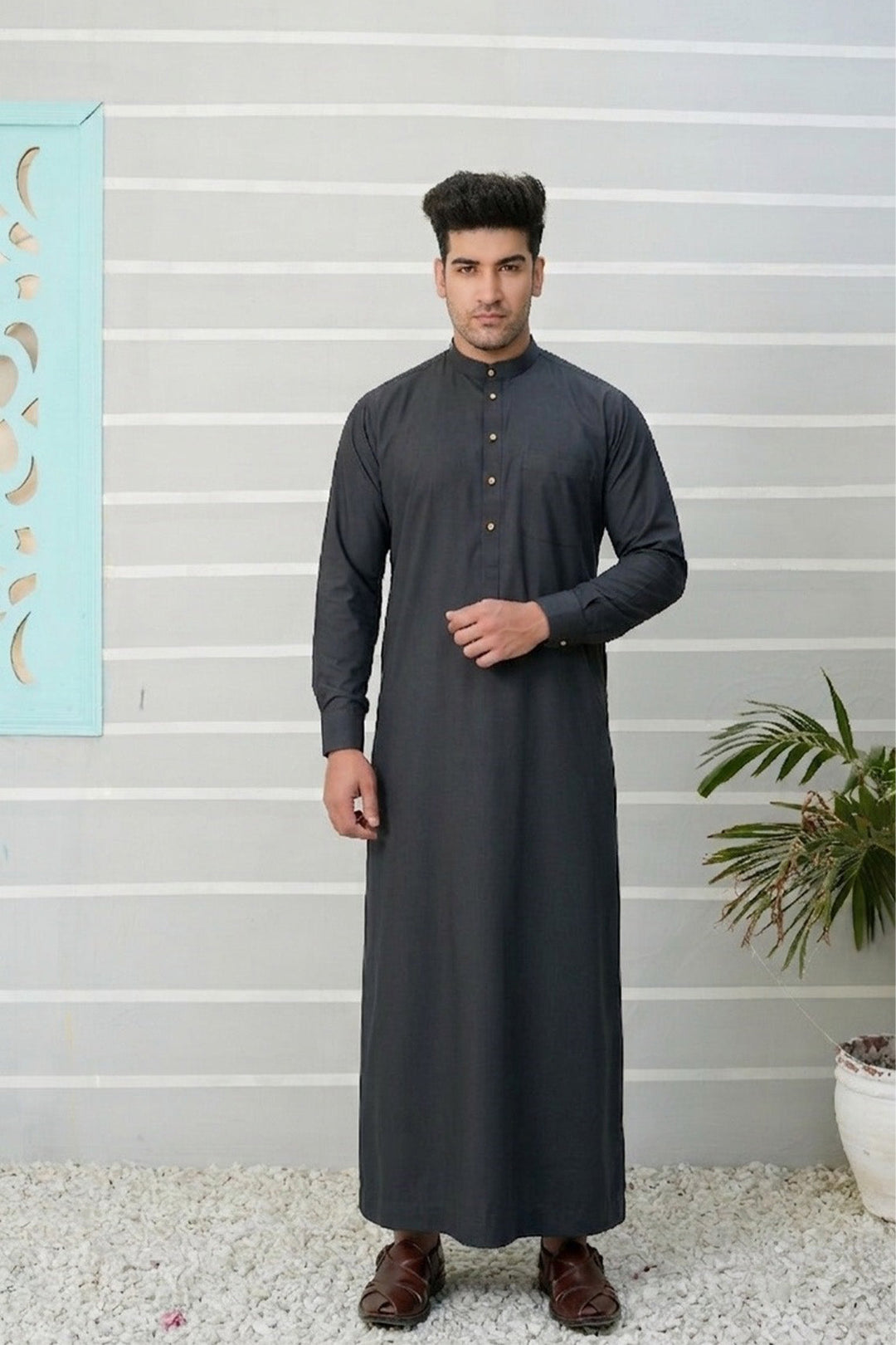Royal Arabic Jubba by Edge Republic Mens RTW Solids Cotton Viscose 2 Piece Suit JB 025 Festive Collection