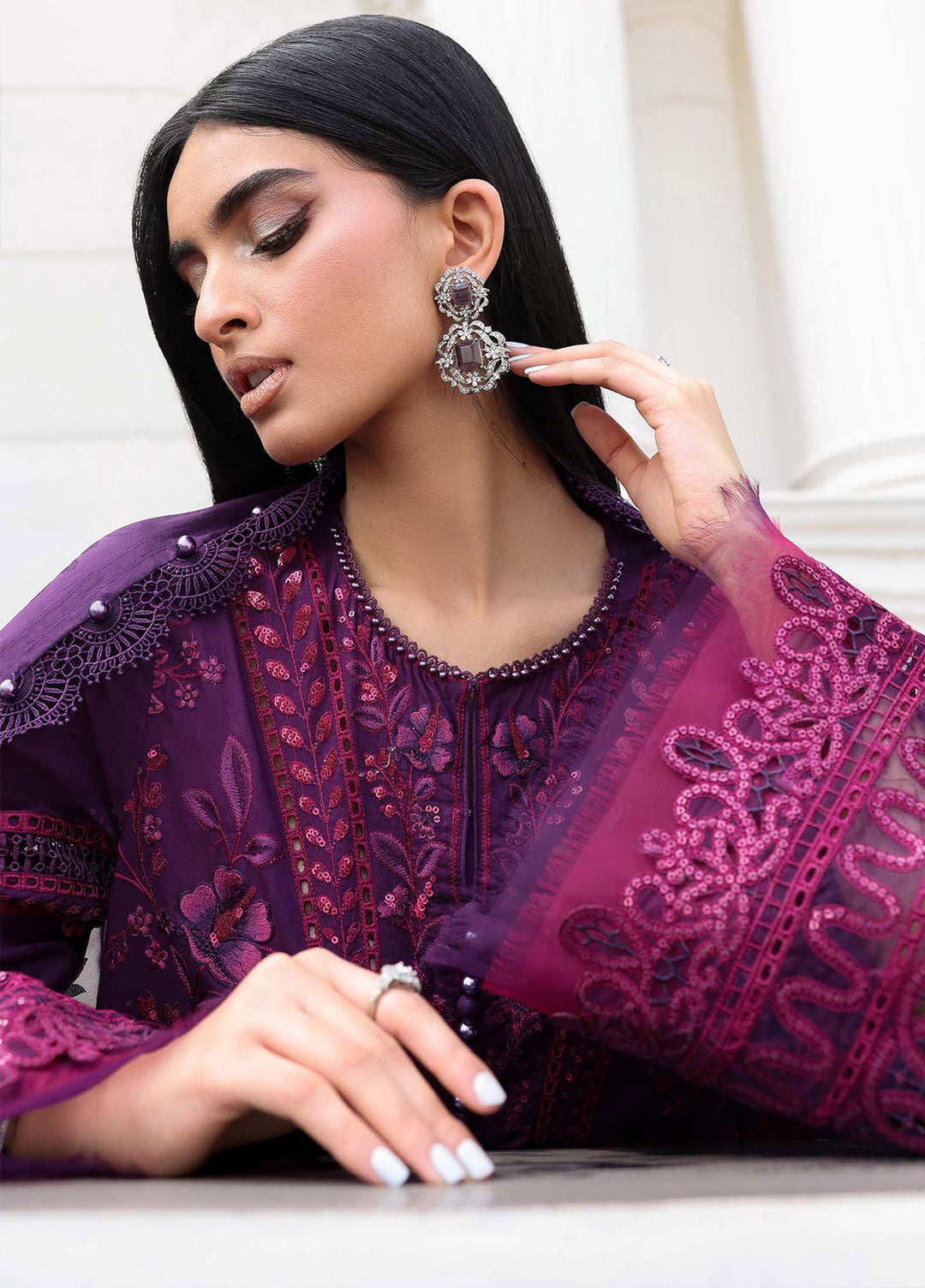 Maria B Unstitched Embroidered Lawn 3 Piece Suit MB26ULE D14 - Eid Collection