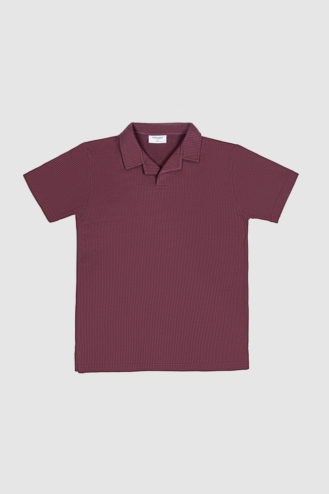 Muraqsh Ready To Wear Solids Cotton Men Wine Drop Needle Revere Polo ABD-WDNRP - Summer Collection