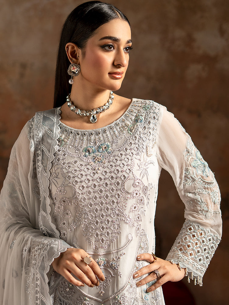 Zebtan Women Unstitched Embroidered Chiffon 3 Piece Suit ZQ-04 Festive Collection