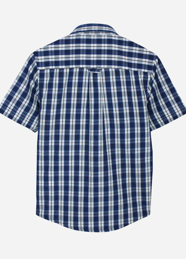 Brumano Cotton Casual Shirts for Boys -   Blue & White Casual Half Sleeve Shirt - junior