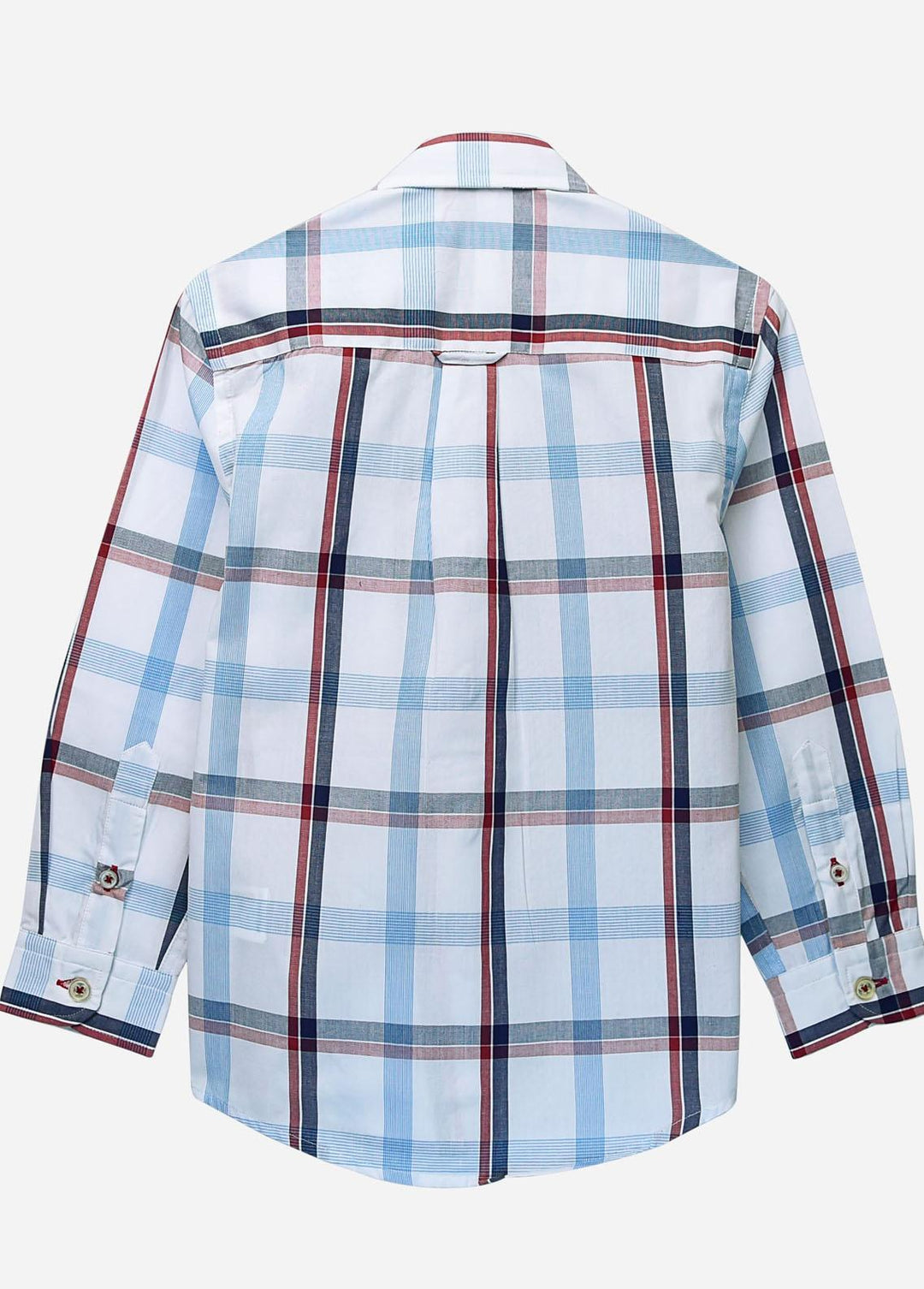Brumano Cotton Casual Shirts for Boys -  White Casual Checkered Long Sleeve Shirt