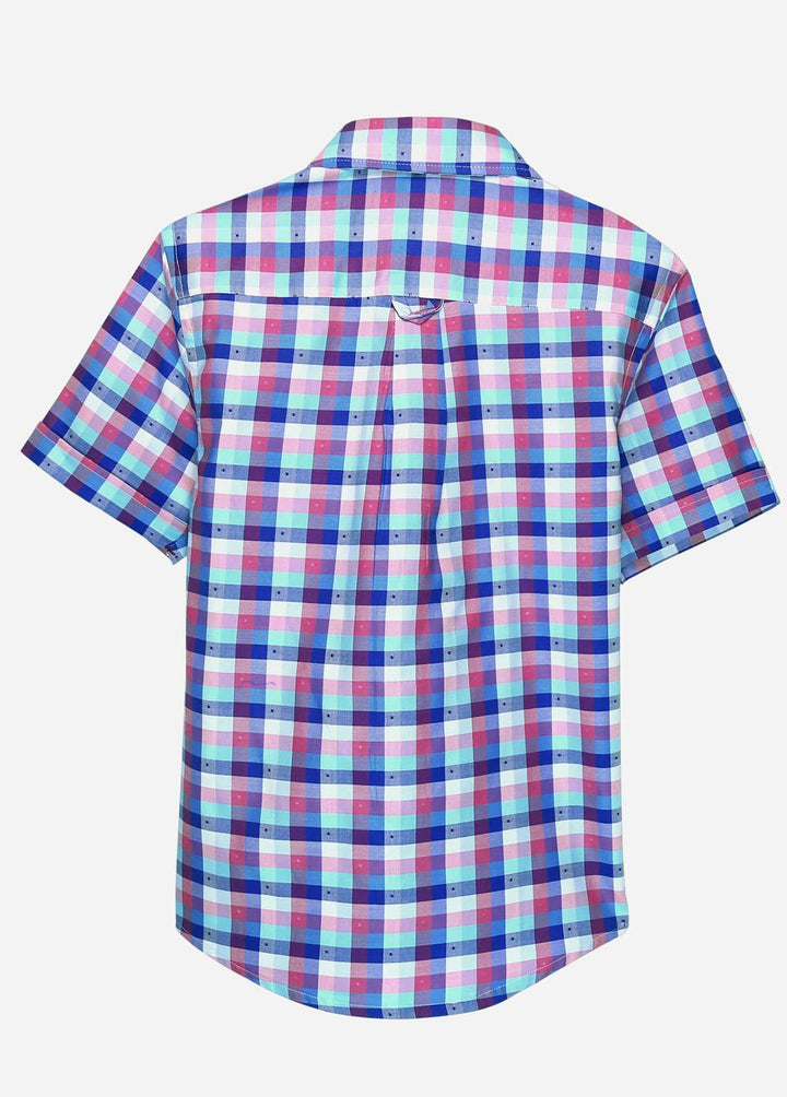 Brumano Cotton Casual Shirts for Boys -   Pink Gingham Casual Shirt - Junior