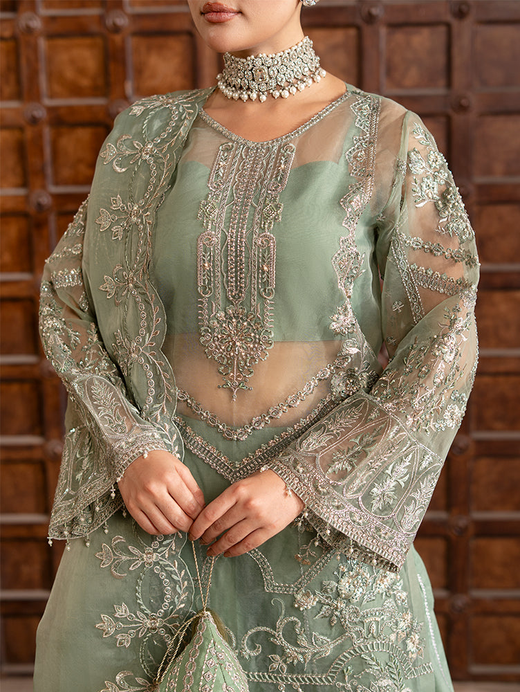 Zebtan Women Unstitched Embroidered Organza 3 Piece Suit RZ-05 Festive Collection