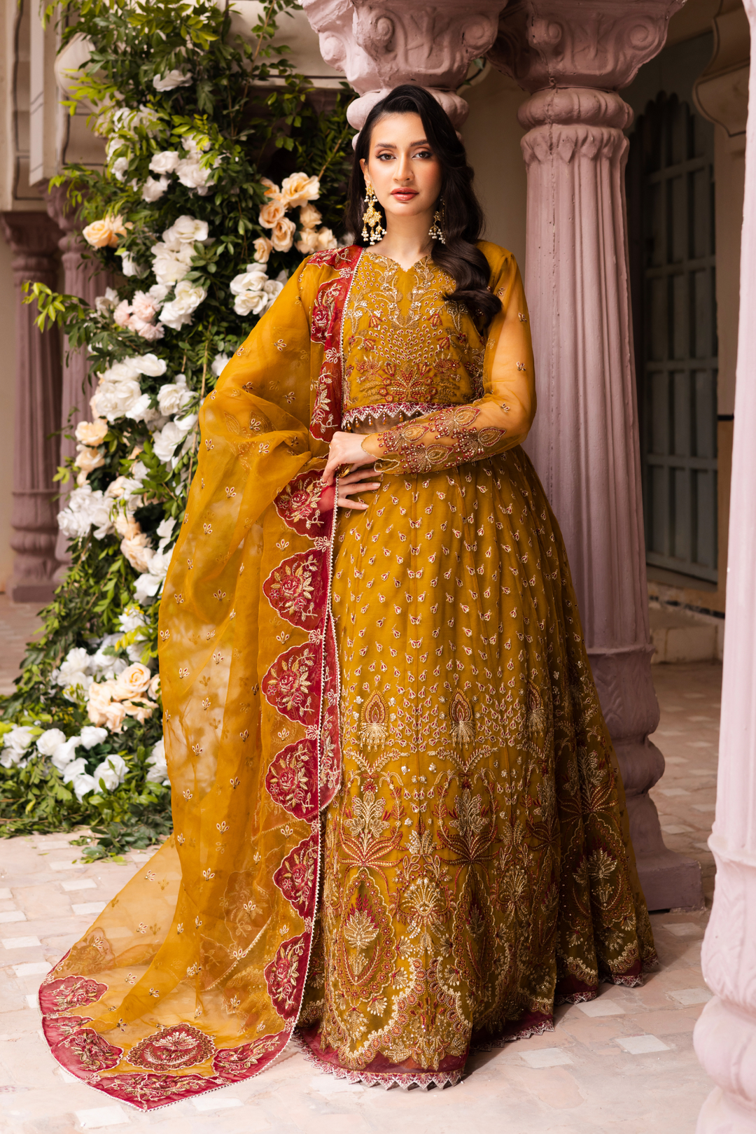 Waresha Women RTW Embroidered Organza 3 Piece Suit MW 06 - Festive Collection