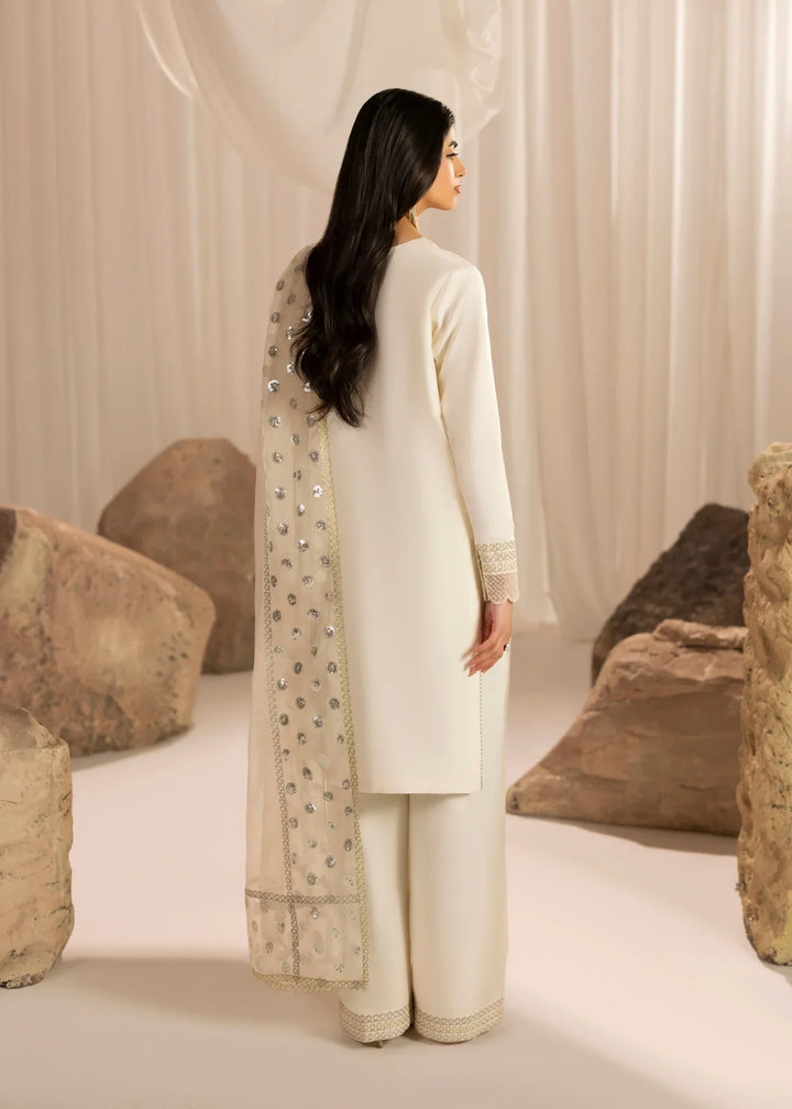 Silk Atelier by Jamni RTW Embroidered Korean Silk 3 Piece Suit VANILLA PATEL Festive Collection
