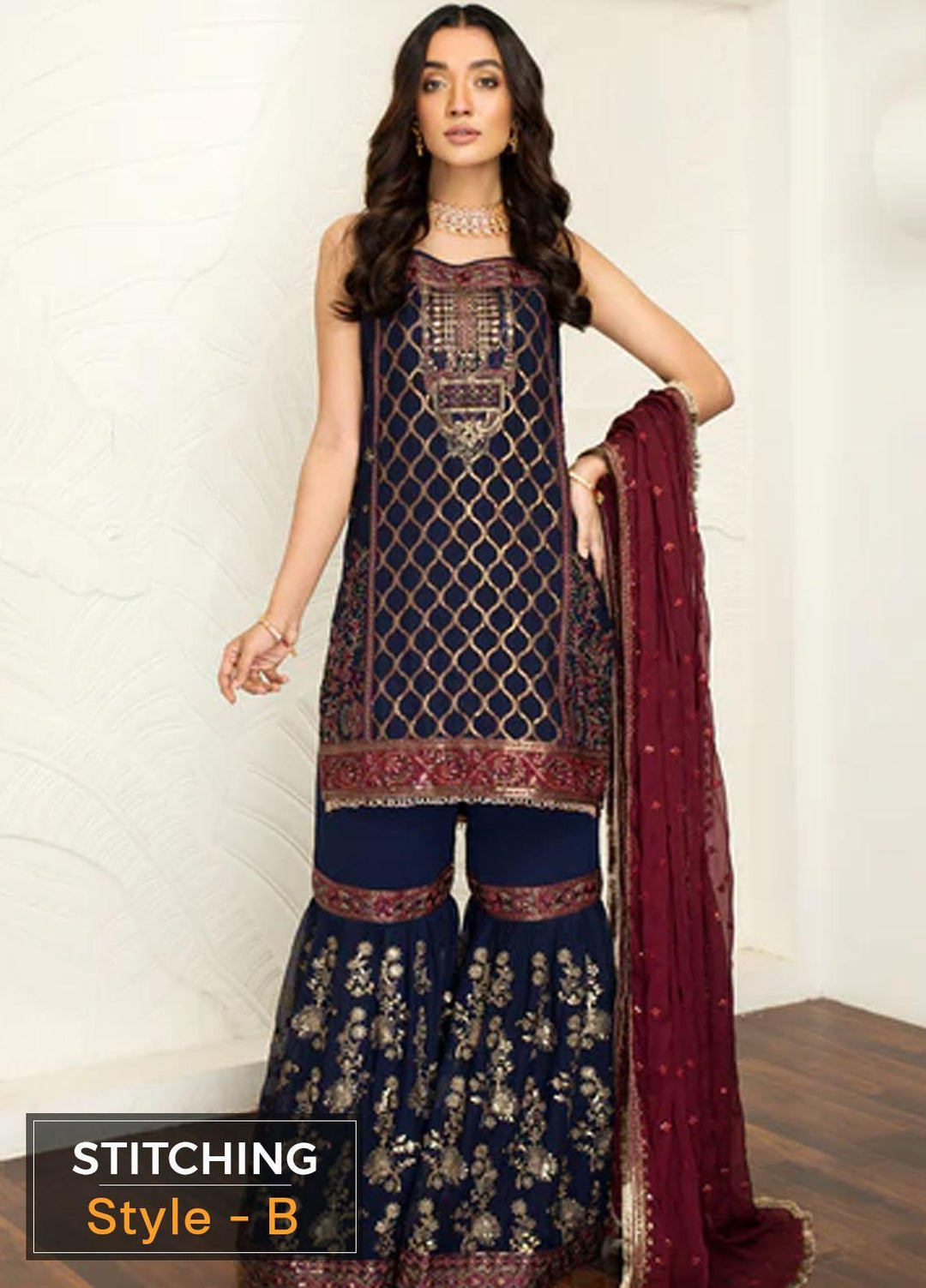 Mehakmah by Zarif Embroidered  Suits Unstitched 3 Piece ZM 01 HOORIYA - Luxury Collection