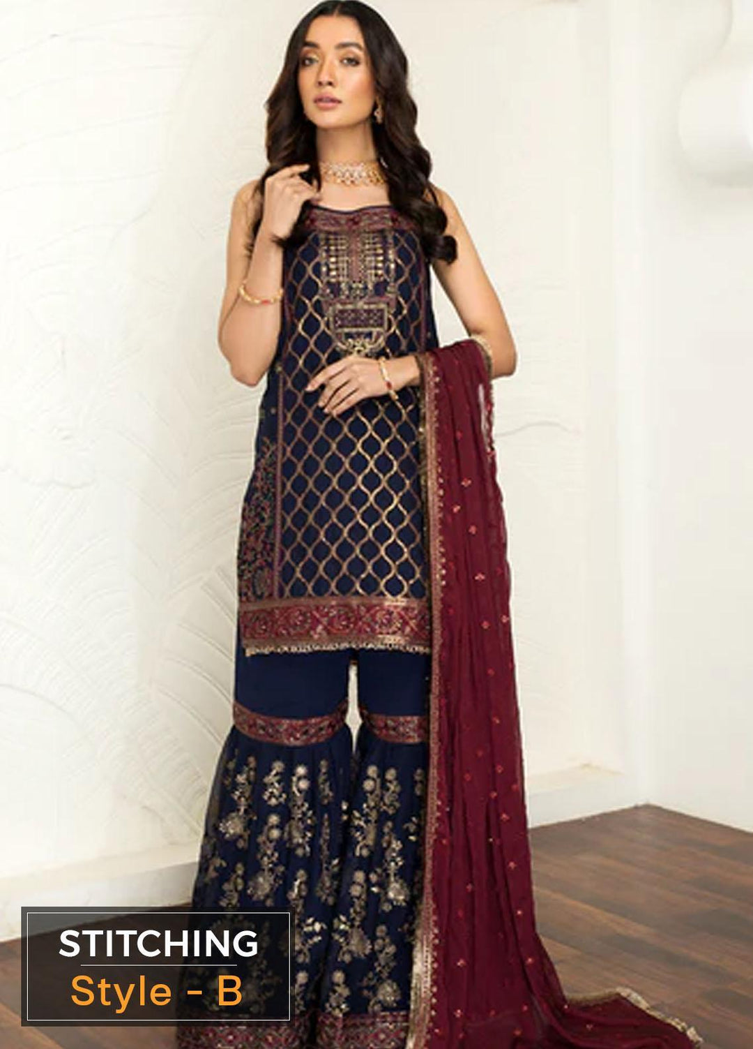 Mehakmah by Zarif Embroidered  Suits Unstitched 3 Piece ZM 01 HOORIYA - Luxury Collection
