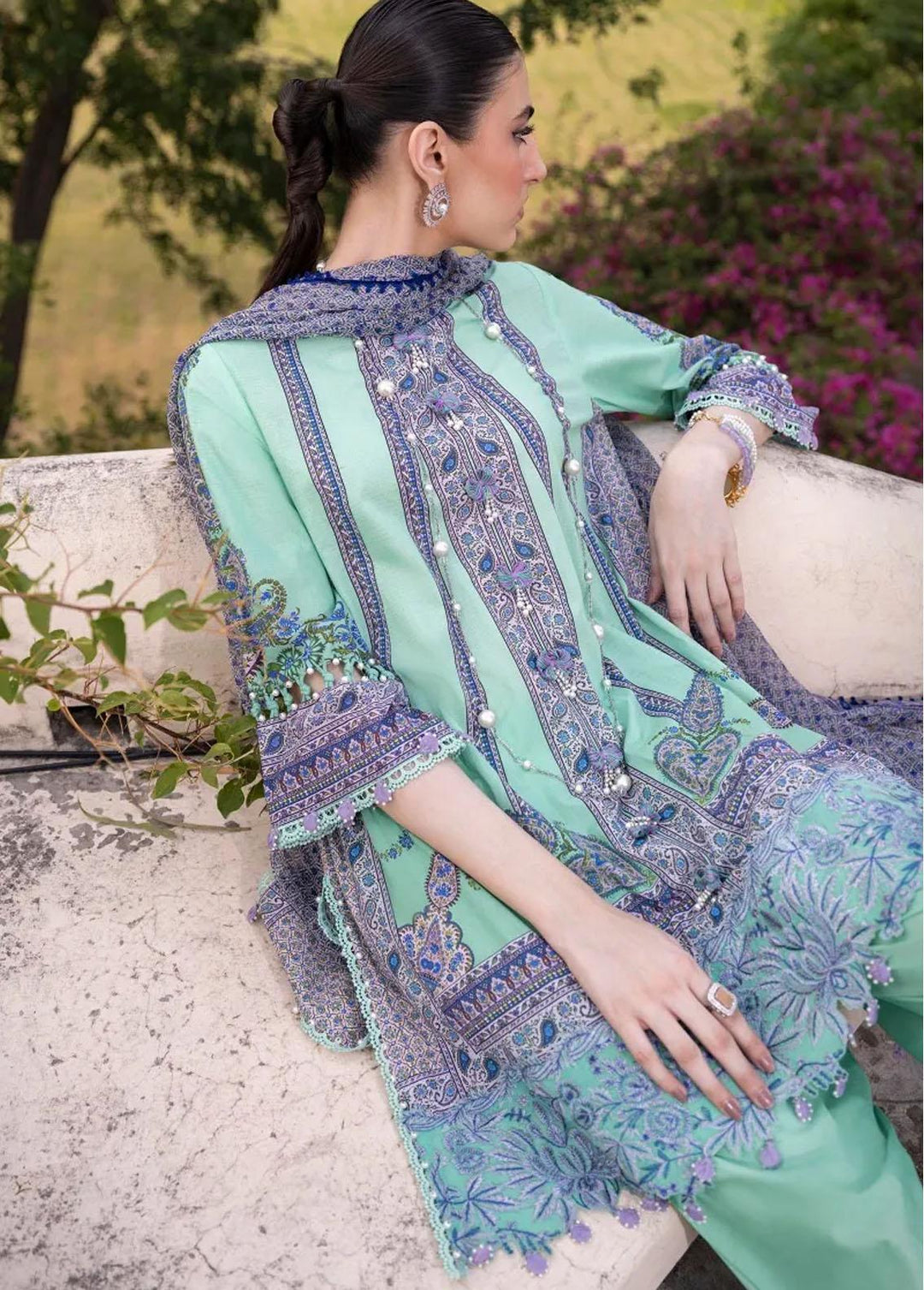 Muzlin By Sana Safinaz Embroidered Lawn Suits Unstitched 3 Piece SS23MZ 9A - Summer Collection