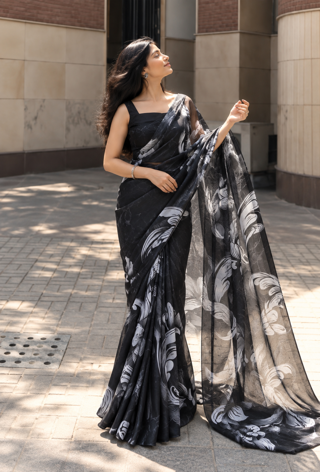 Imran Aftab RTW Printed Chiffon Saree IASC 01 - Festive Collection