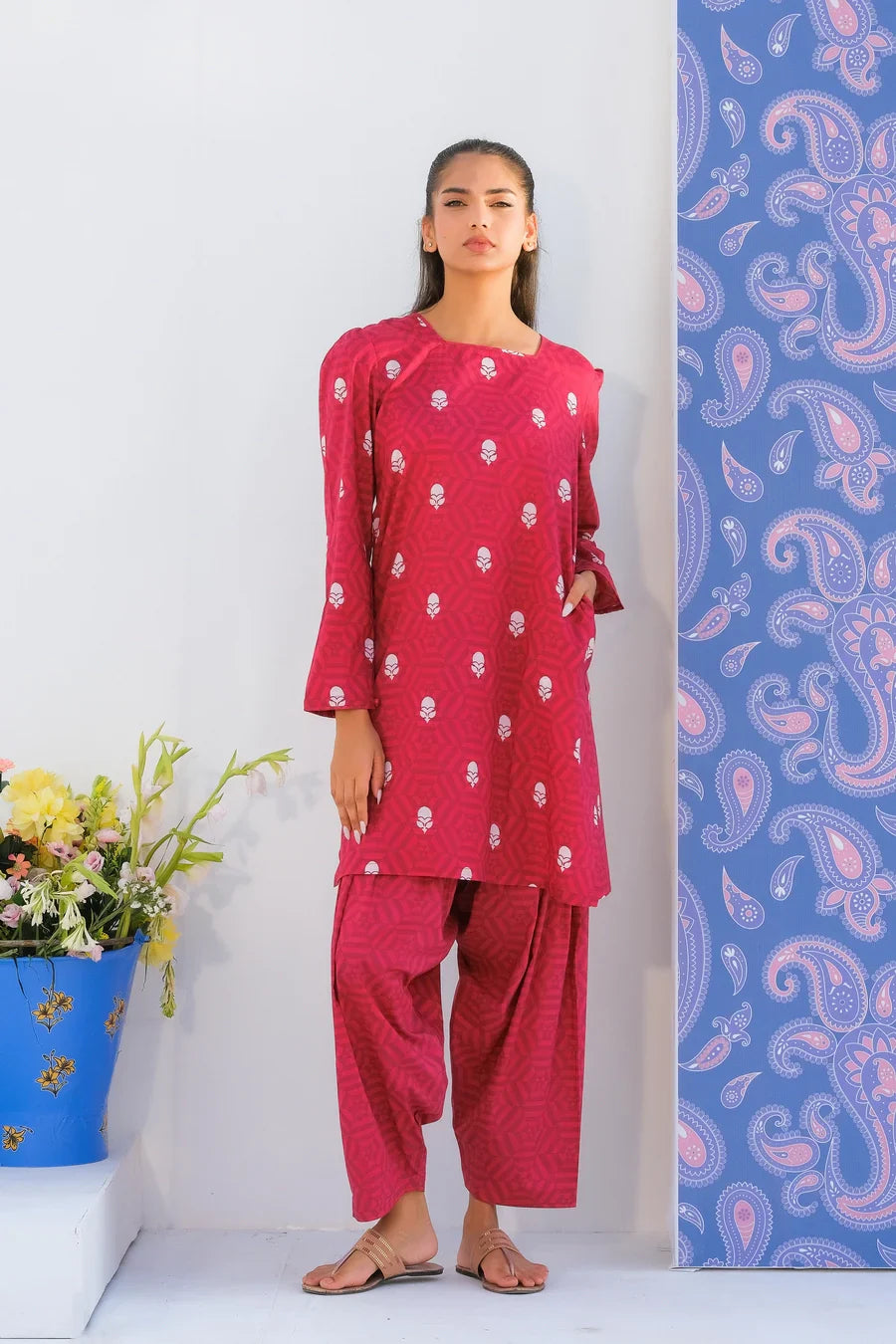 Dhaga Women Pret Printed 2 Piece Lawn Matching Separate FW24DSP0024 - Summer Collection