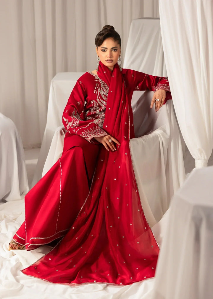 Celeste by Jamni RTW Embroidered Sheesha Silk 3 Piece Suit AMBER Festive Collection