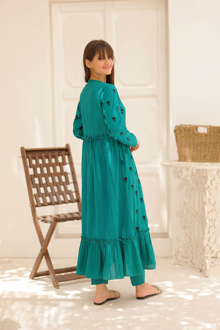 Senorita Girls Ready to Wear Girls Multicolor Casual 3 Piece Suit Cotton Plain Embroidered GAD-02196 - Summer Collection