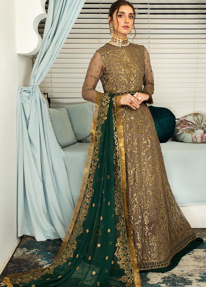 Mehakmah by Zarif Embroidered  Suits Unstitched 3 Piece ZM 02 HENNA - Luxury Collection