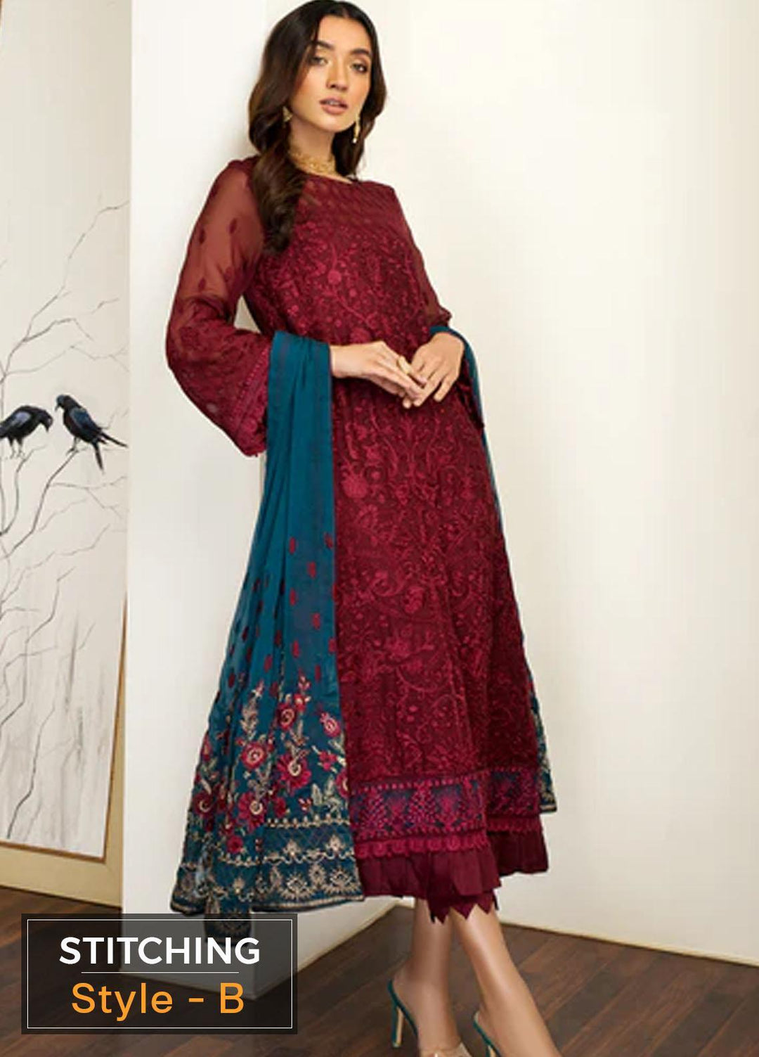 Mehakmah by Zarif Embroidered  Suits Unstitched 3 Piece ZM 03 BAANO - Luxury Collection