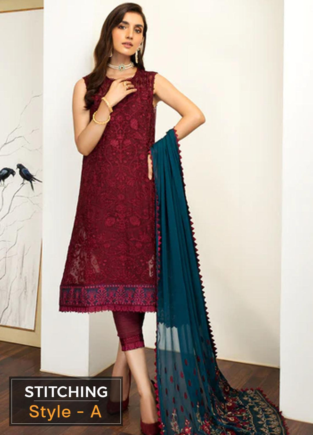 Mehakmah by Zarif Embroidered  Suits Unstitched 3 Piece ZM 03 BAANO - Luxury Collection