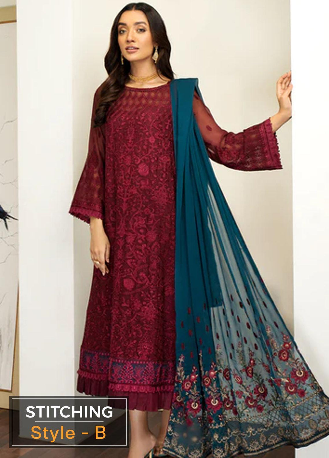 Mehakmah by Zarif Embroidered  Suits Unstitched 3 Piece ZM 03 BAANO - Luxury Collection