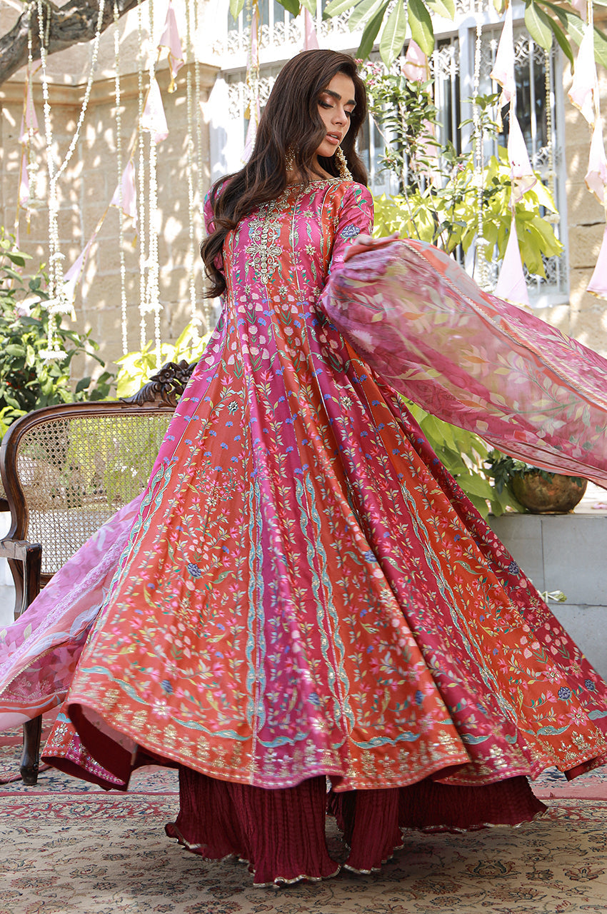 Erina From Nizka By Nida Rehan RTW Hand work Raw Silk 3 Piece Suit Saren - Festive Collection