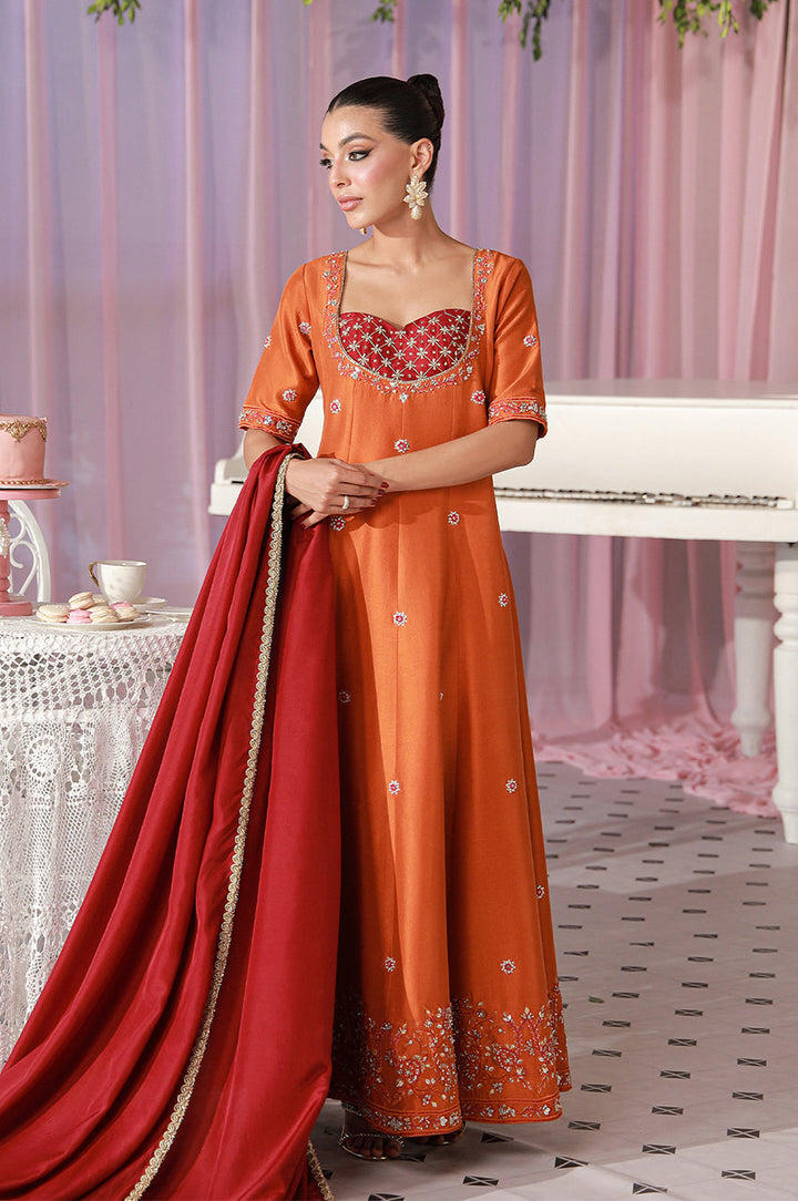 Sera From Nizka By Nida Rehan RTW Hand work Raw Silk 3 Piece Suit Zarel - Festive Collection