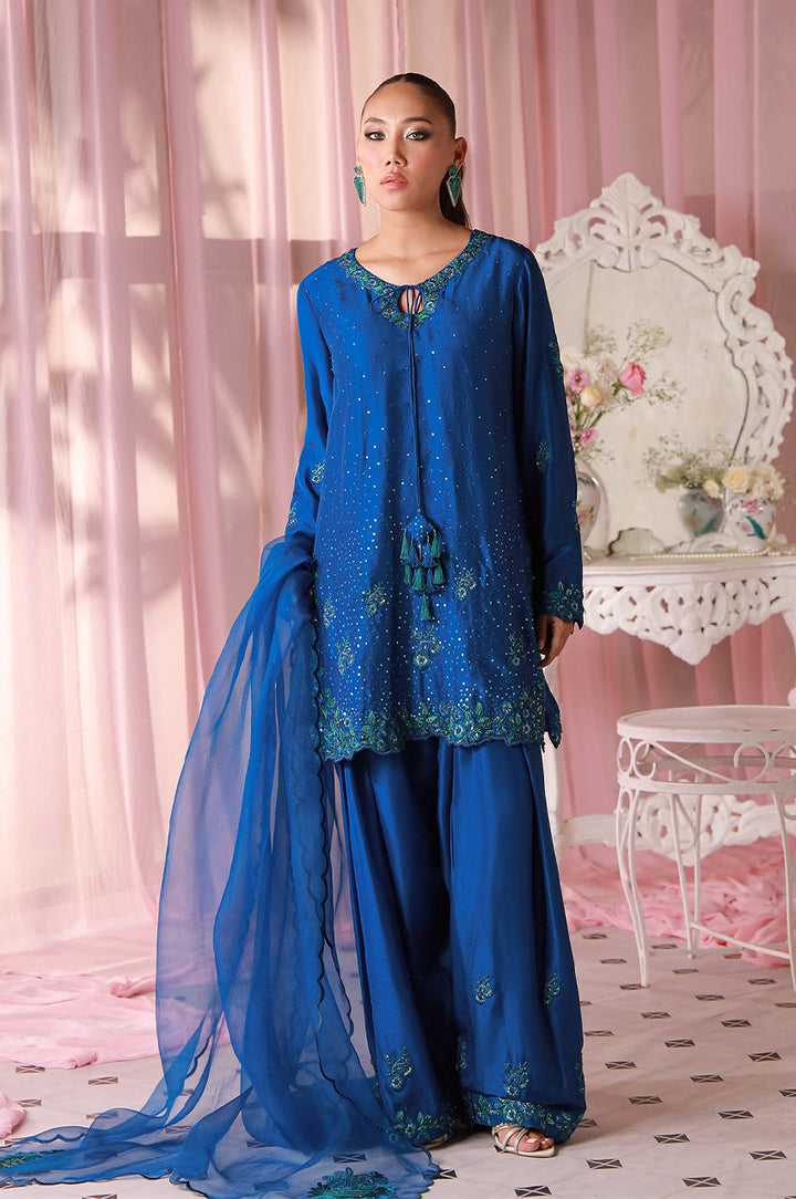 Sera From Nizka By Nida Rehan RTW Hand work Khaddi Net 3 Piece Suit Nayel - Festive Collection