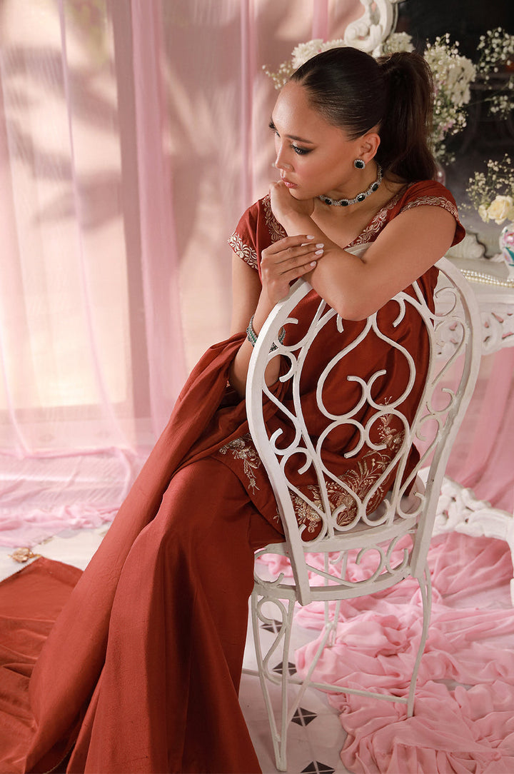 Sera From Nizka By Nida Rehan RTW Embroidered Raw Silk 2 Piece Suit Rhea - Festive Collection