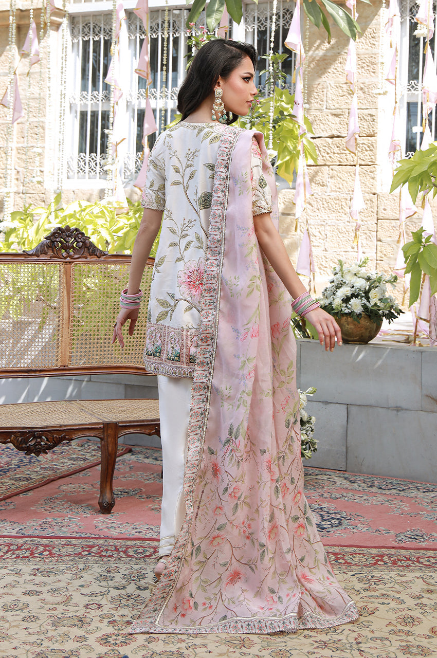 Erina From Nizka By Nida Rehan RTW Hand work Raw Silk 2 Piece Suit Eliana - Festive Collection