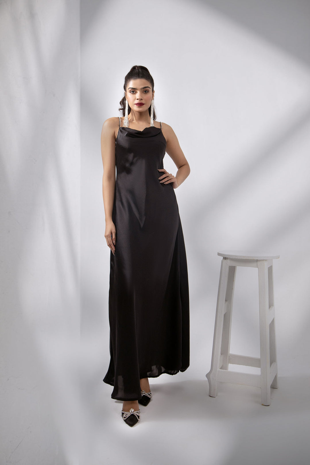 Qais by Syah Women RTW Solids Silk 1 Piece Straps Silk Gown - Festive Collection