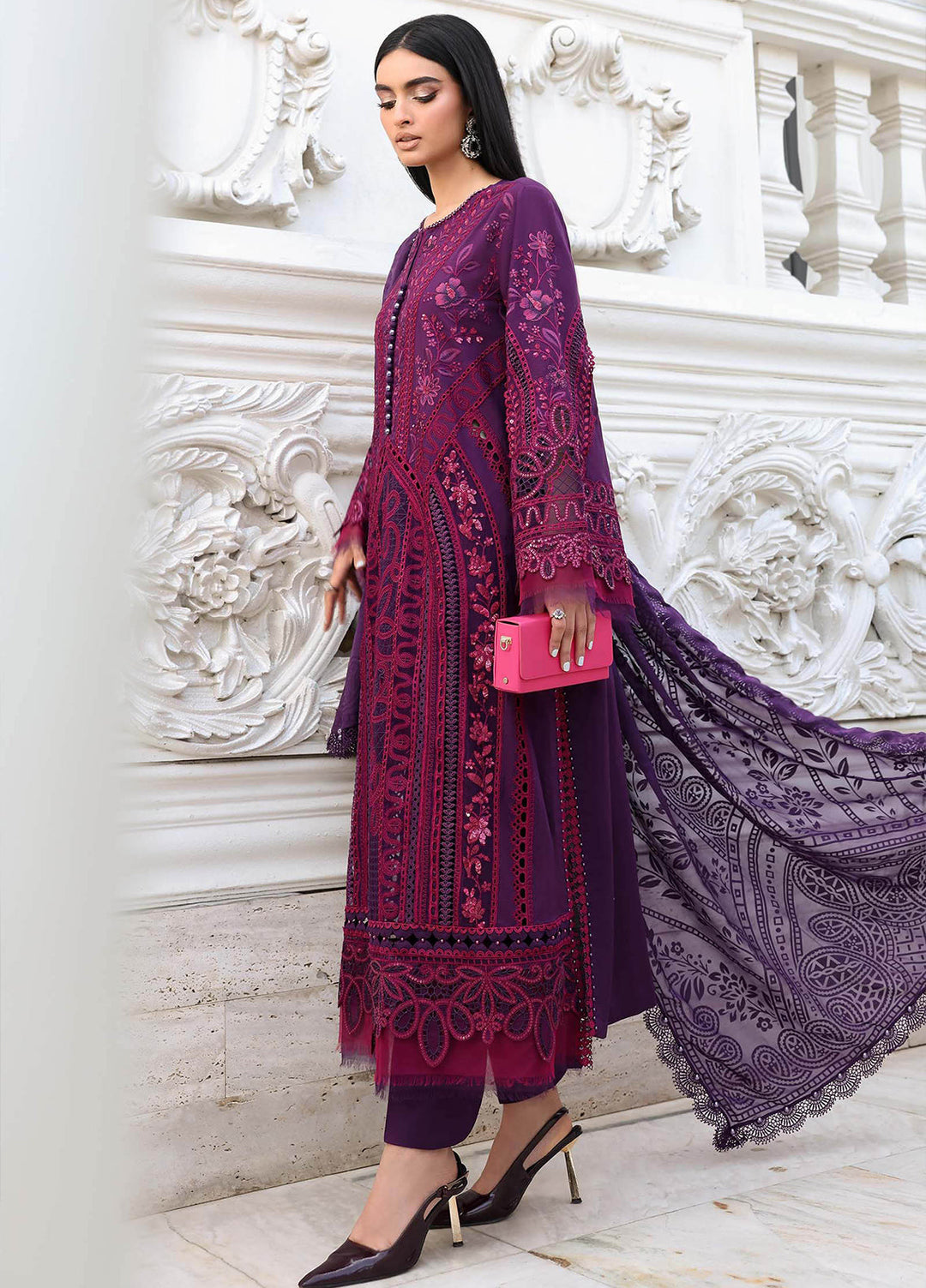 Maria B Unstitched Embroidered Lawn 3 Piece Suit MB26ULE D14 - Eid Collection