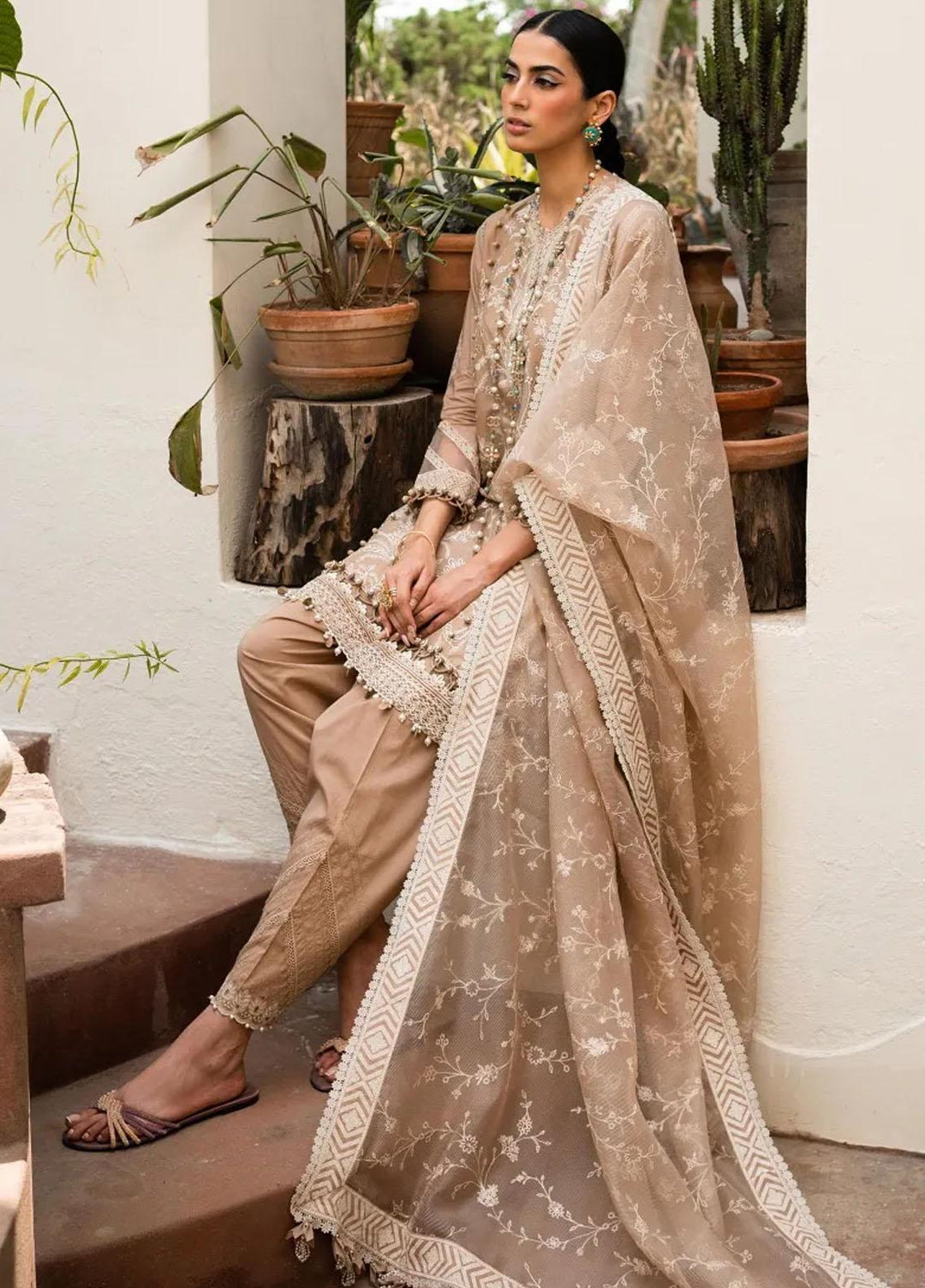 Muzlin By Sana Safinaz Embroidered Lawn Suits Unstitched 3 Piece SS23MZ 7B - Summer Collection