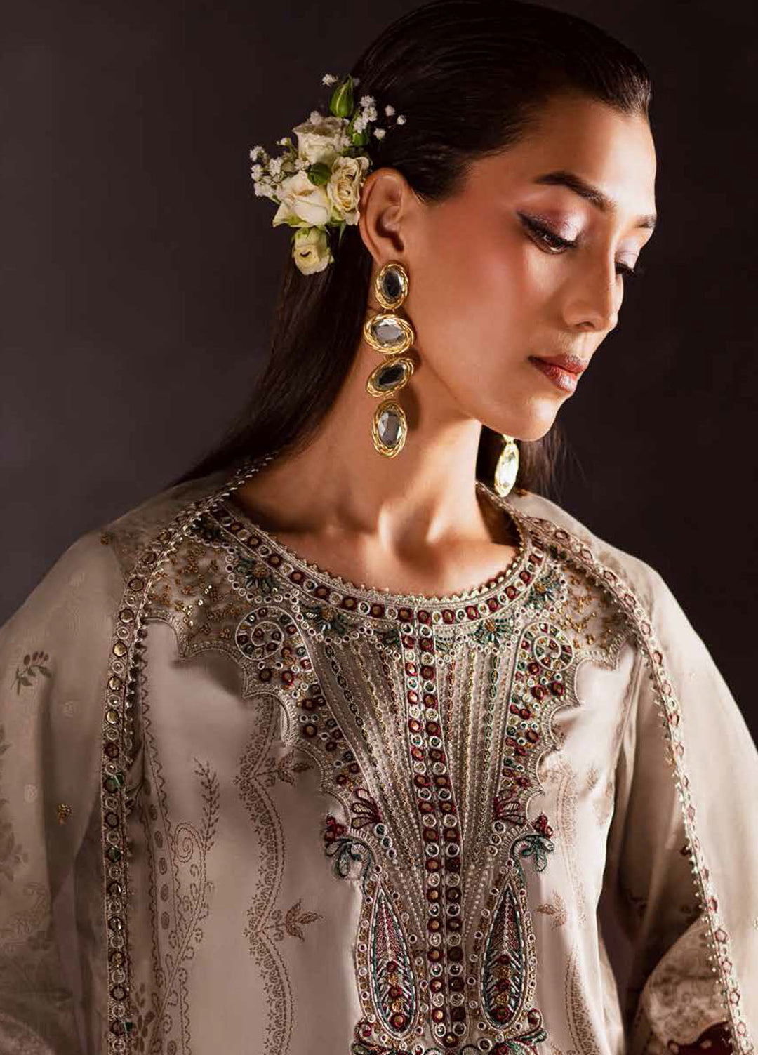 The Silk by Nureh Embroidered Silk Suits Unstitched 3 Piece NU25SU S-27 - Festive Collection