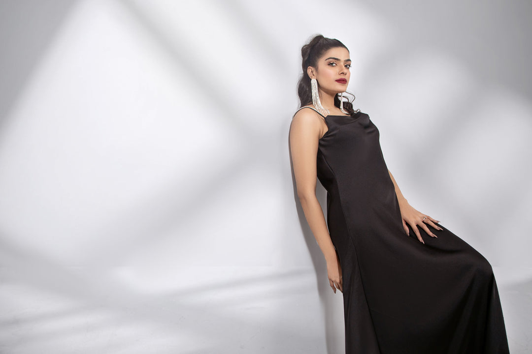 Qais by Syah Women RTW Solids Silk 1 Piece Straps Silk Gown - Festive Collection